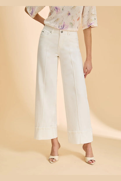 FDJ Olivia Cuffed Wide Leg Jeans