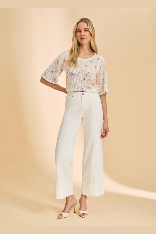 FDJ Olivia Cuffed Wide Leg Jeans