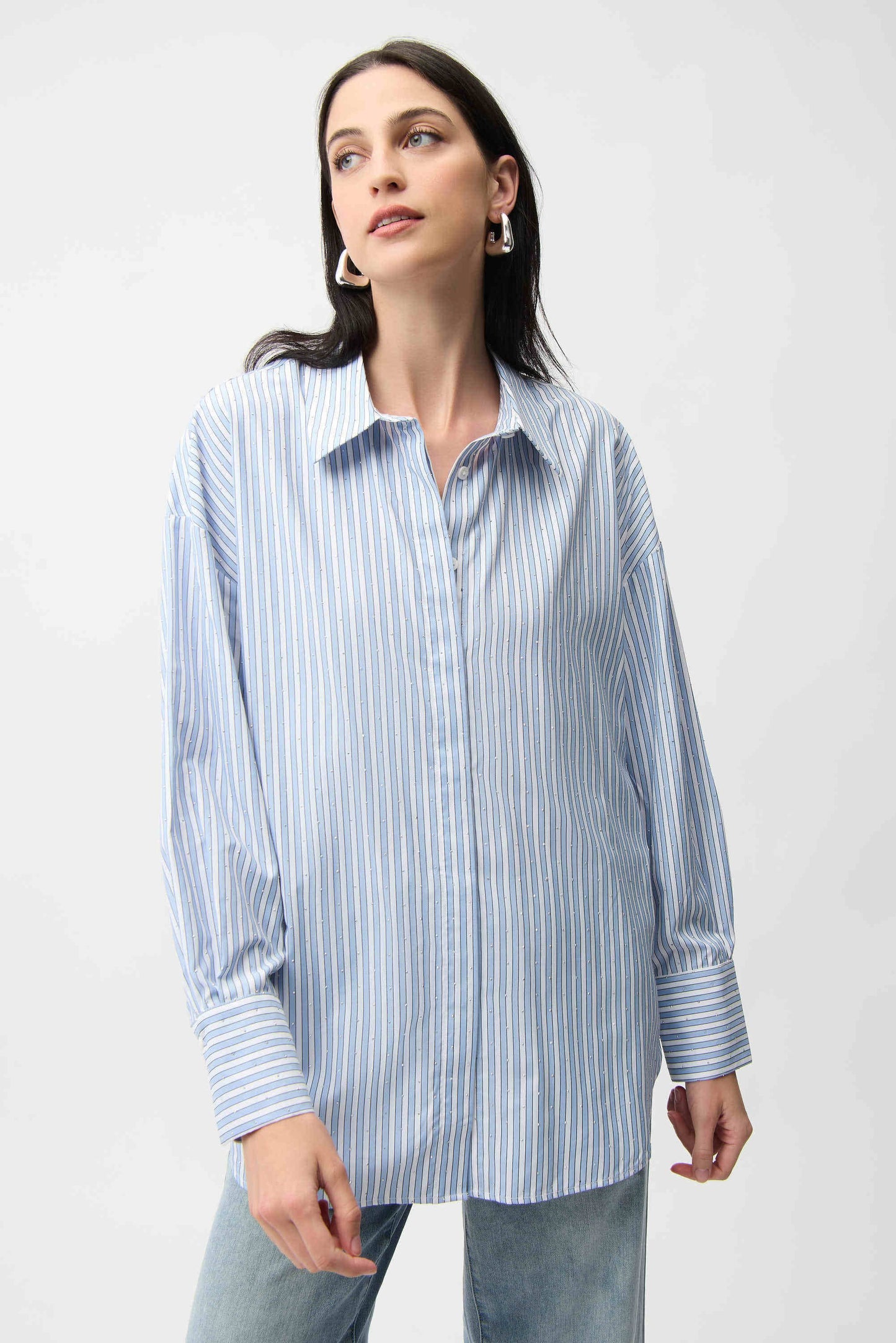Joseph Ribkoff Stripe Print Boxy Blouse, Style 261931