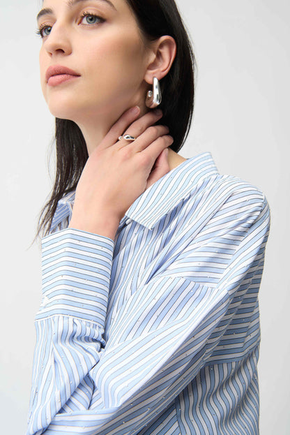 Joseph Ribkoff Stripe Print Boxy Blouse, Style 261931