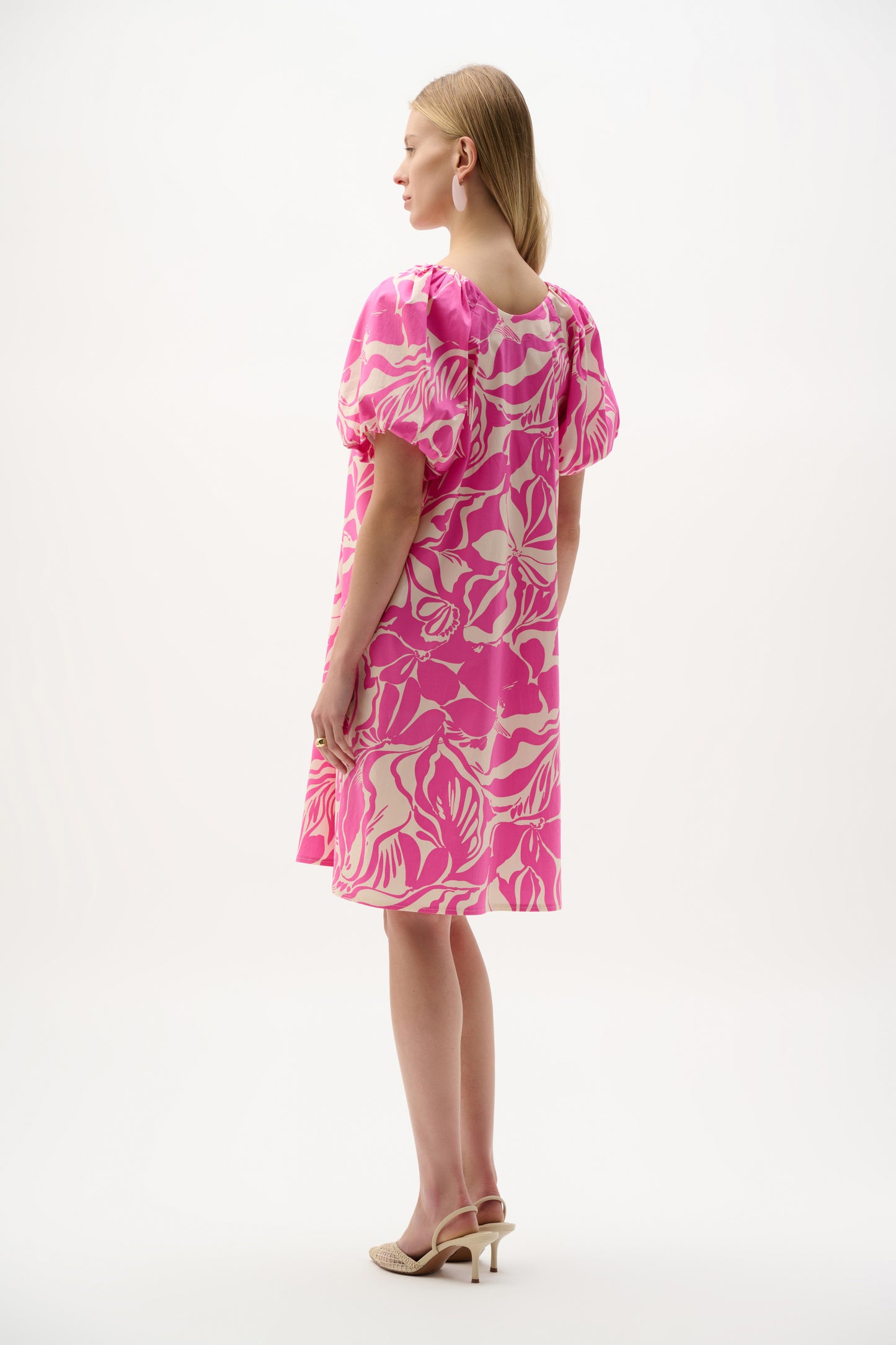 Joseph Ribkoff Stretch Cotton Floral Print Trapeze Dress, Style 262127