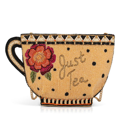 Tea Party beaded and embroidered crossbody bag