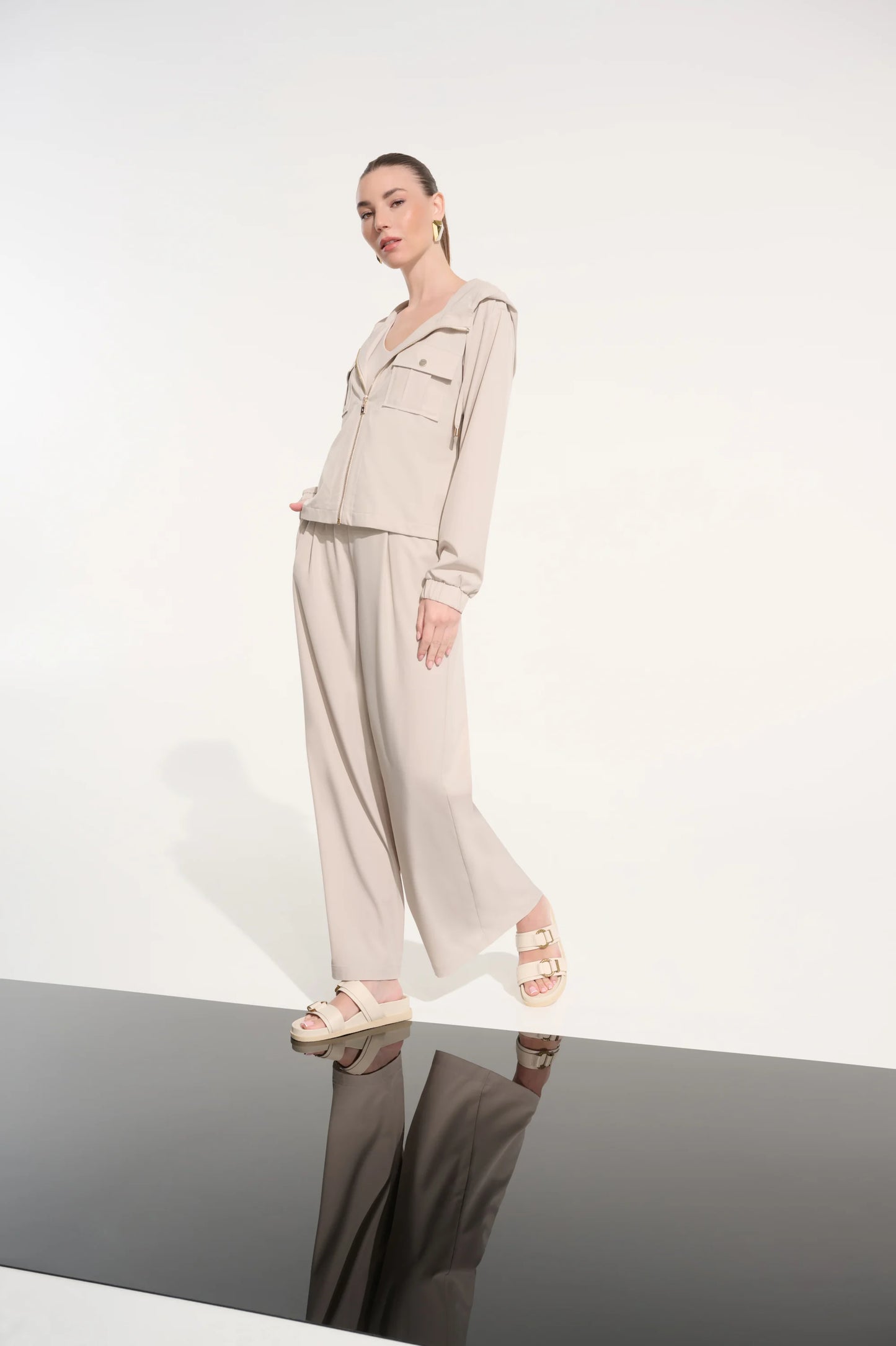 Joseph Ribkoff Hooded Zipper Casual Jacket, Style 262621