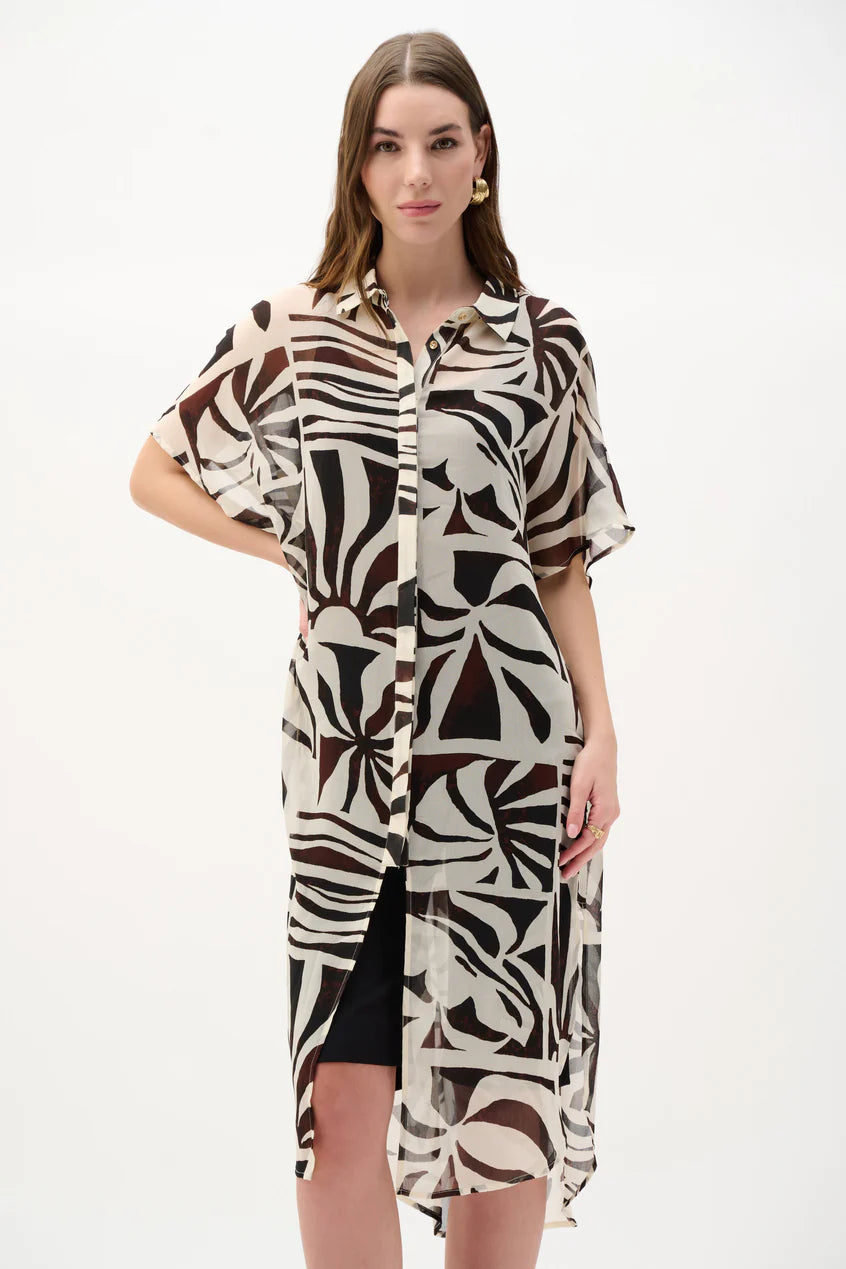 Joseph Ribkoff Tropical Print Long Tunic Blouse, Style #262949