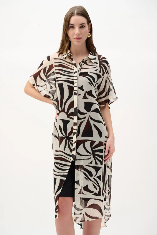 Joseph Ribkoff Tropical Print Long Tunic Blouse, Style #262949