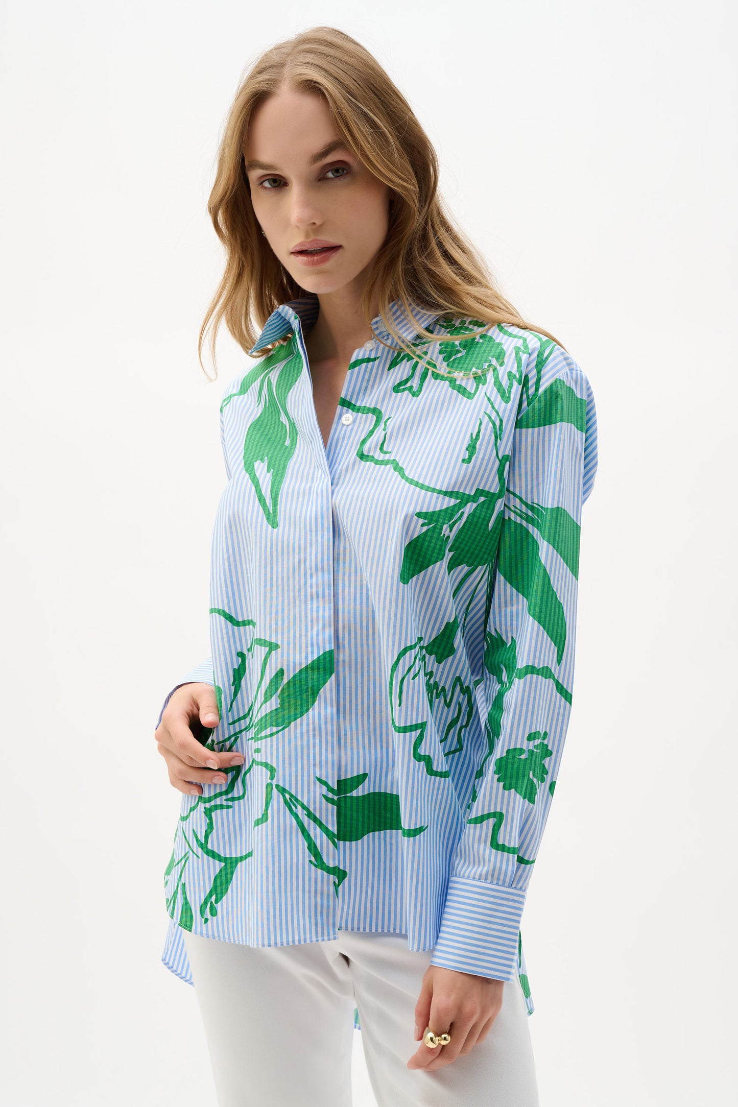 Joseph Ribkoff Floral Striped Casual Shirt, Style 262951