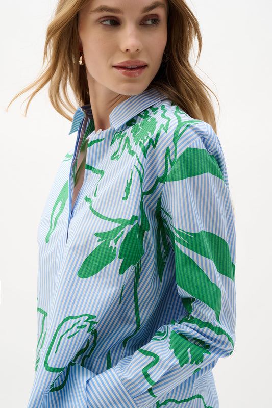 Joseph Ribkoff Floral Striped Casual Shirt, Style 262951