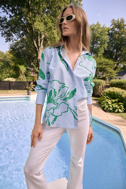 Joseph Ribkoff Floral Striped Casual Shirt, Style 262951
