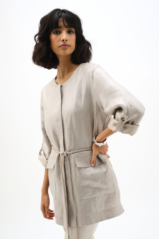 Joseph Ribkoff Foiled Linen Jacket, Style 262979