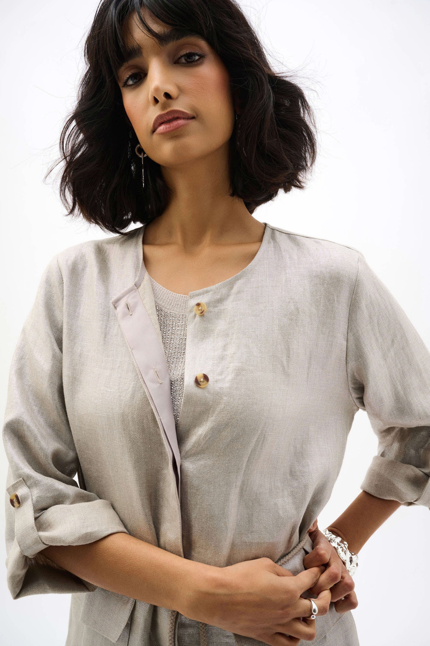 Joseph Ribkoff Foiled Linen Jacket, Style 262979
