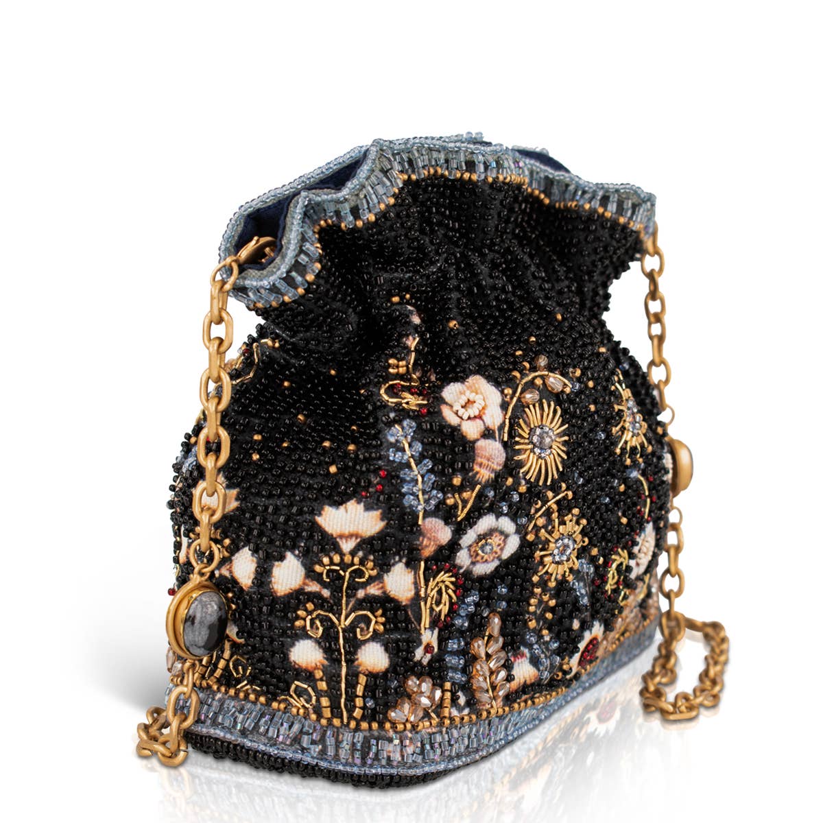 Le Jardin beaded floral crossbody bucket bag