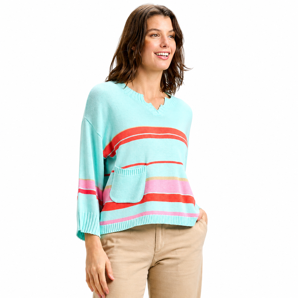 Zaket & Plover Crop Stripe Cardigan