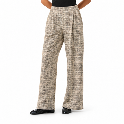 Joseph Ribkoff Plaid Boucle Wide-Leg Pants Style 264079