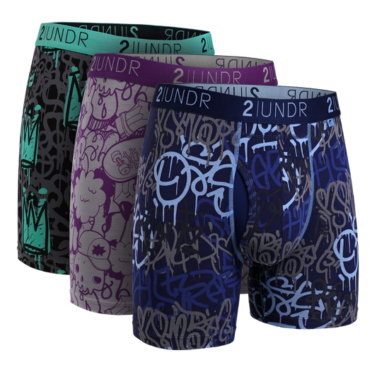 2UNDR Swing Shift 6" Boxer Brief 3 Pack Boxset