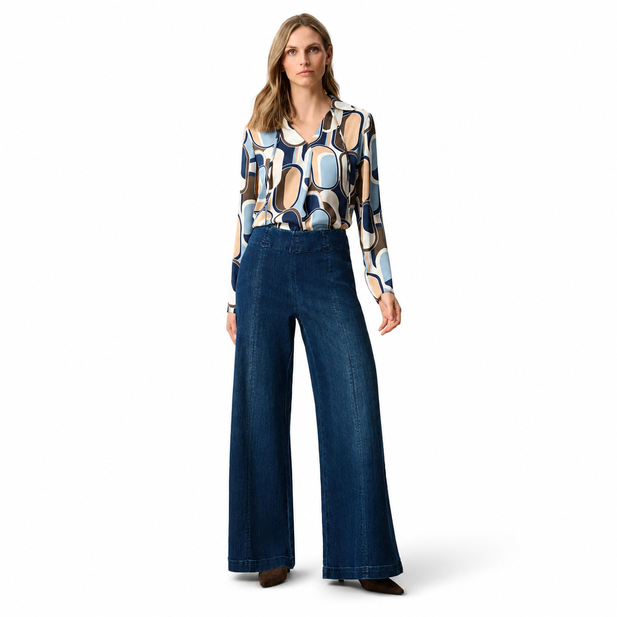 Joseph Ribkoff Recycled Satin Geometric Top, Style 263071