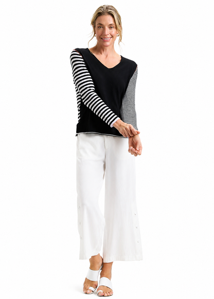 Zaket & Plover Striped V-Neck Sweater