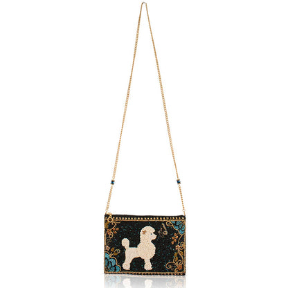 Pet Me beaded poodle crossbody bag