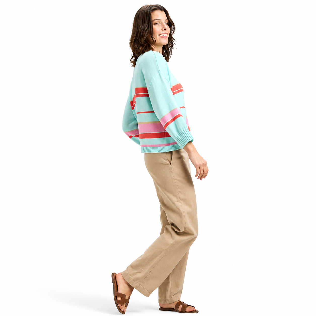 Zaket & Plover Crop Stripe Cardigan