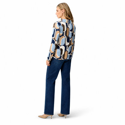 Joseph Ribkoff Recycled Satin Geometric Top, Style 263071