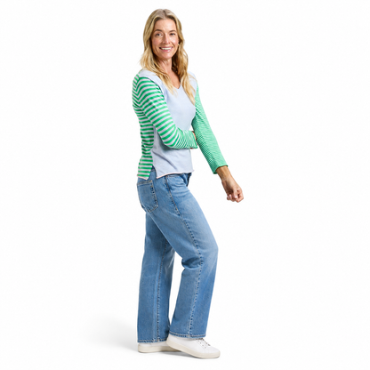 Zaket & Plover Striped V-Neck Sweater