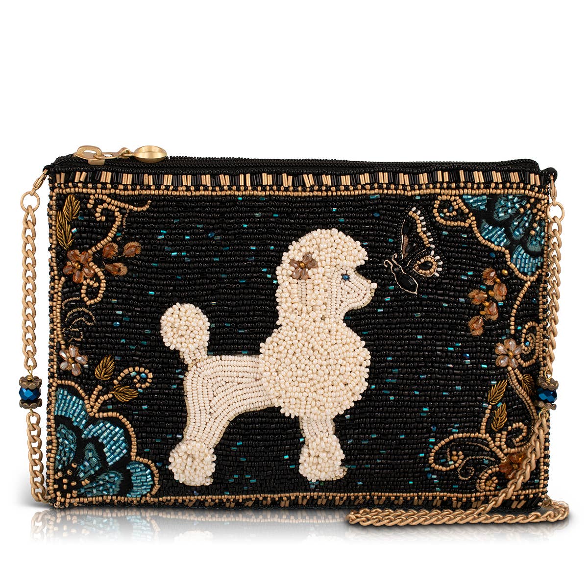 Pet Me beaded poodle crossbody bag