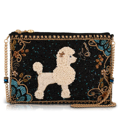 Pet Me beaded poodle crossbody bag