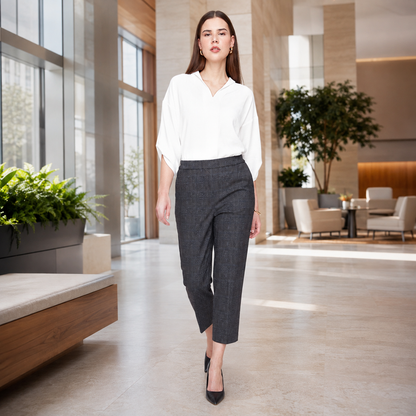 Renuar Glencheck Knit Pull-On Pants