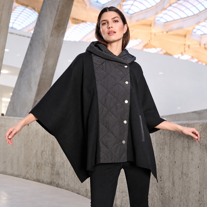 Joseph Ribkoff Sweater Knit Quilted Poncho Jacket Style 263627