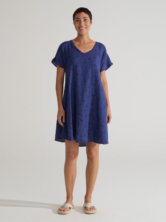 Cut Loose V-Neck Swing Dress, Style #4181141