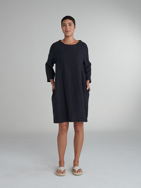 Cut Loose Solid Linen Raglan Dress, Style #4401673