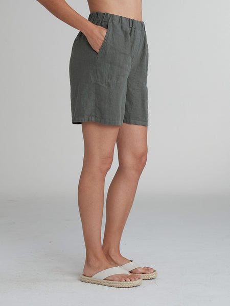 Cut Loose Solid Linen Easy Shorts, Style #4403103
