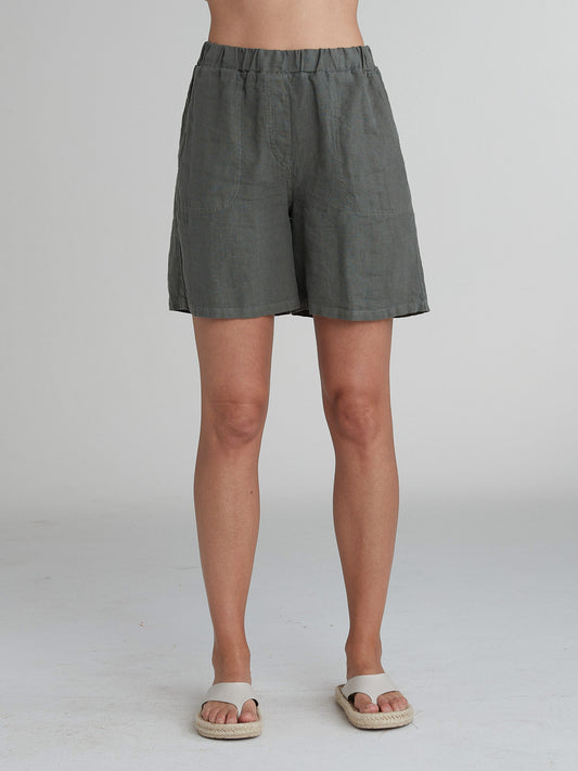 Cut Loose Solid Linen Easy Shorts, Style #4403103