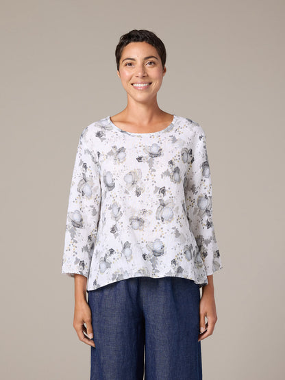 Cut Loose 3/4 Split Back Top in Leoni Floral Print, Style 4707965