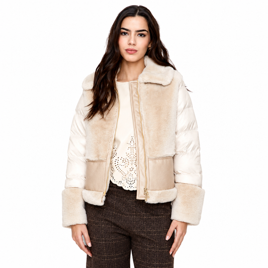 Renuar Pleather Bonded Faux Fur Jacket