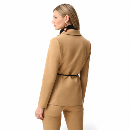 Joseph Ribkoff Scuba Suede Tie-Belt Blazer Style 263013