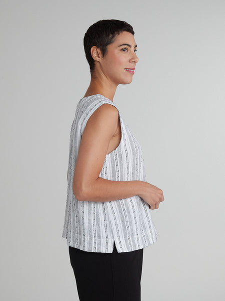 Cut Loose Pinstripe Linen Shell, Style #5145331