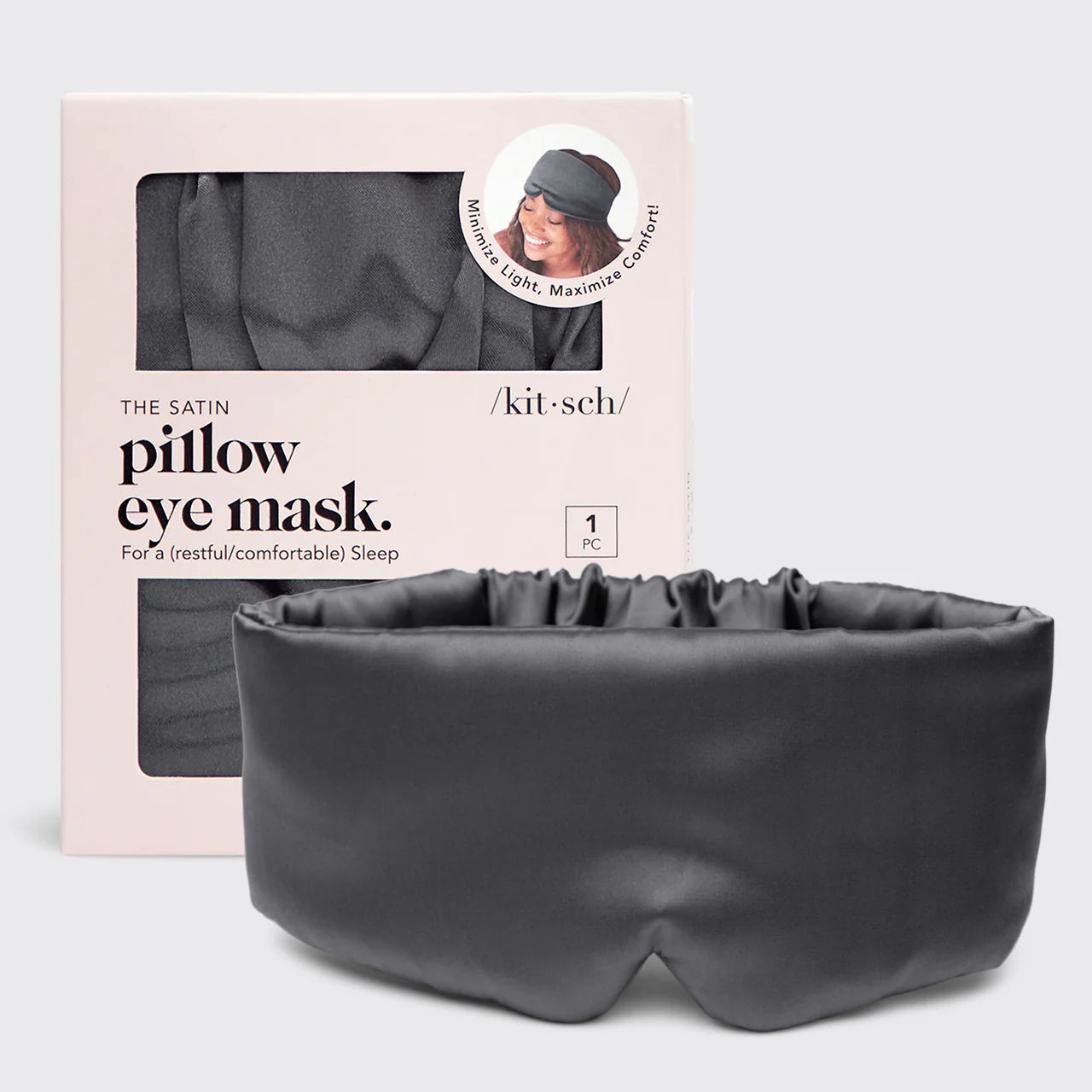Kitsch Pillow Eye Mask in Charcoal, Style #6240
