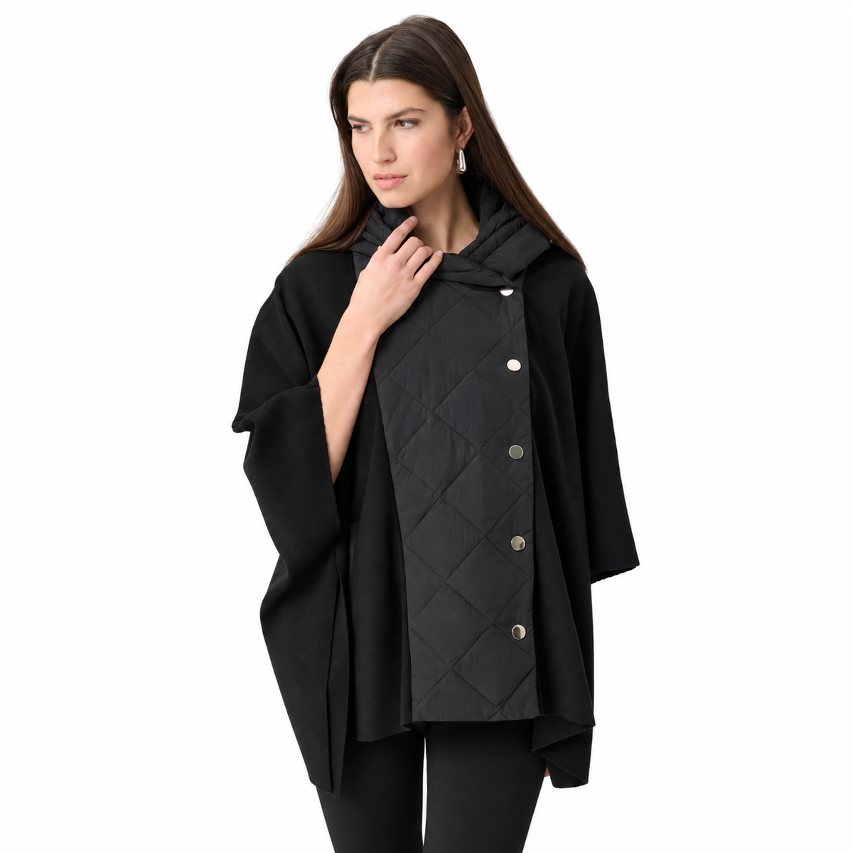 Joseph Ribkoff Sweater Knit Quilted Poncho Jacket Style 263627
