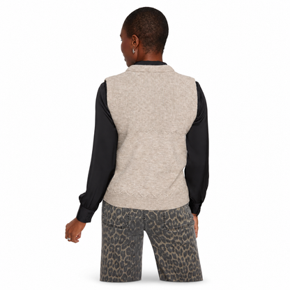 Renuar Leopard Print Tie Vest