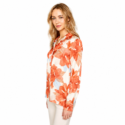 Renuar Floral Satin Blouse