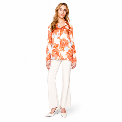Renuar Floral Satin Blouse