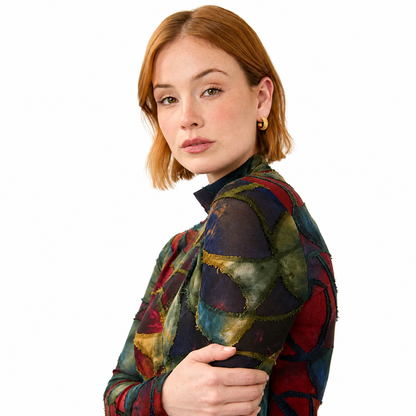 FDJ Long Sleeve Mock Neck Top