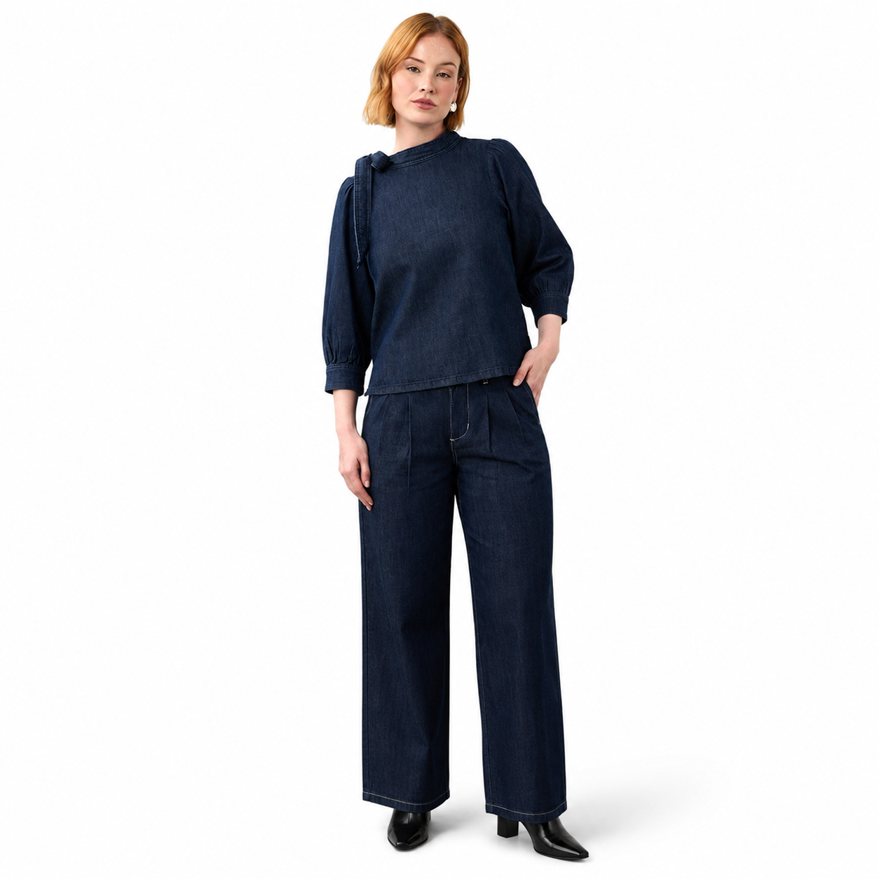 FDJ Bow Neck Popover Top