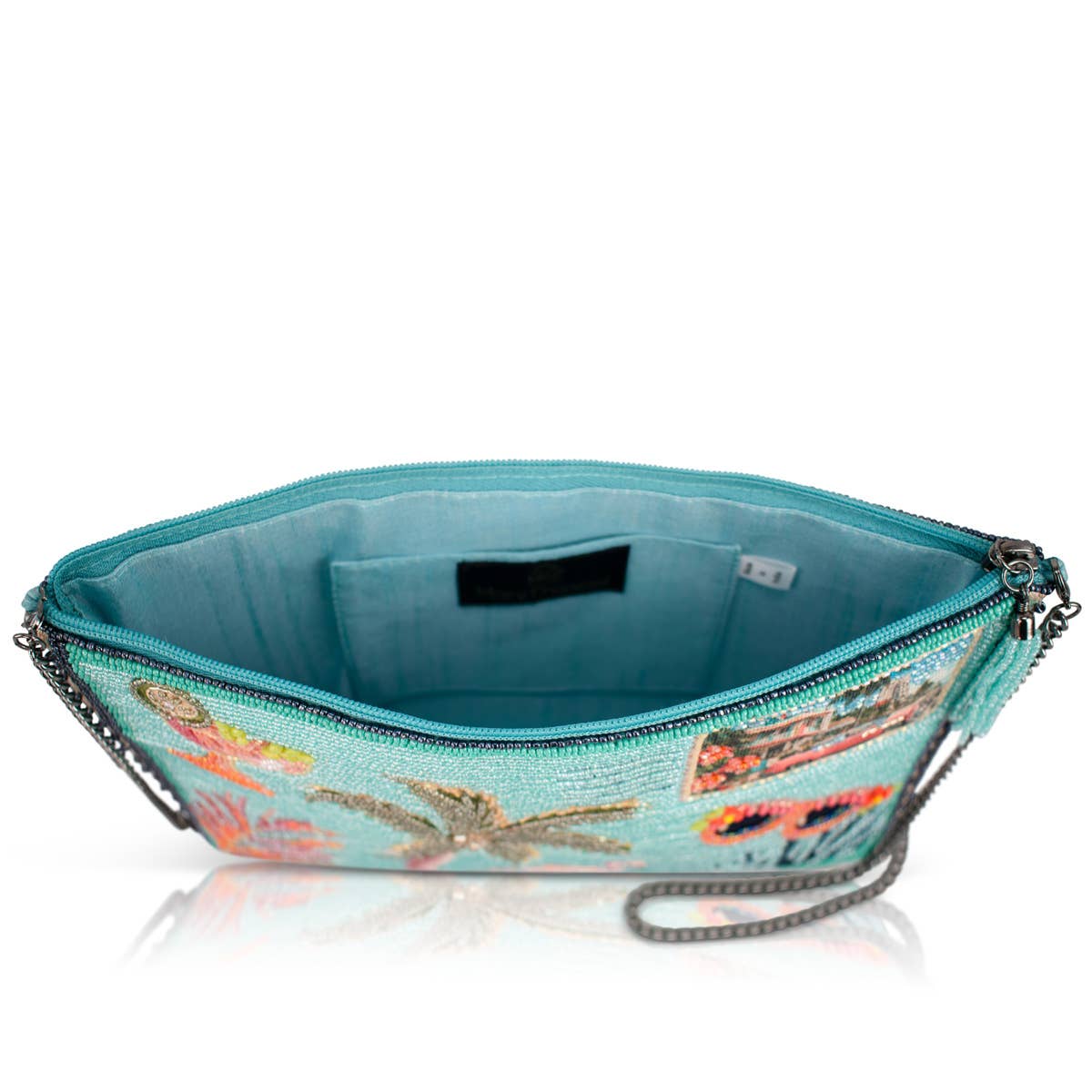 Coastal Notes Tropical Postcard Beaded Crossbody Handbag