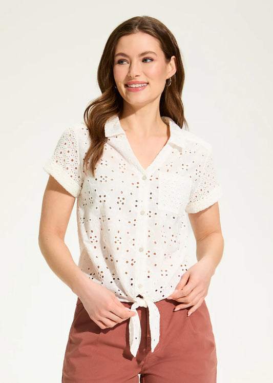 FDJ Short Sleeve Eyelet Top, Style #7824395