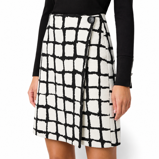 Joseph Ribkoff Abstract Jacquard A-Line Pull-On Skirt Style 263091