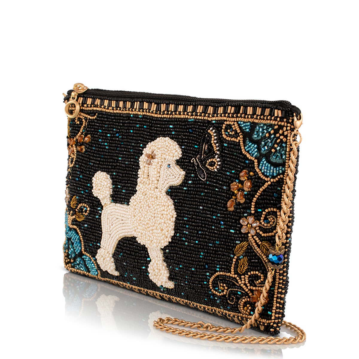 Pet Me beaded poodle crossbody bag
