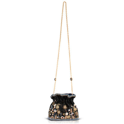 Le Jardin beaded floral crossbody bucket bag
