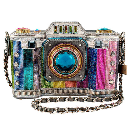 Life in Color Beaded Crossbody Camera Handbag