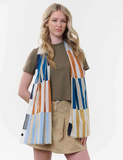 FRAAS Retro Cotton Striped Scarf